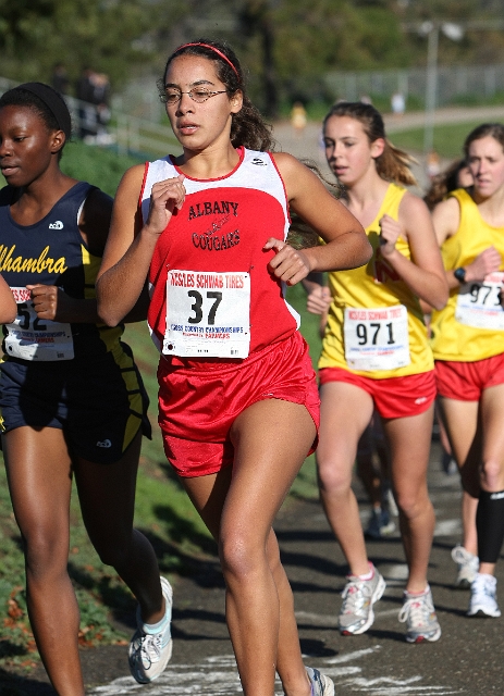 NCS XC D3 Girls-043.JPG - 2009 North Coast Section Cross Country Championships, Hayward High School, Hayward, California